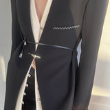 Collarless Single-Breasted Blazer