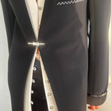 Collarless Single-Breasted Blazer