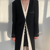 Collarless Single-Breasted Blazer