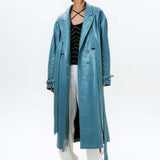 Detachable Hood Leather Trench Coat