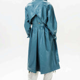 Detachable Hood Leather Trench Coat