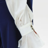 Silk Flowy Corset Blouse - White