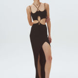 Twisted-Waist Maxi Dress