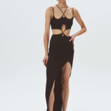 Twisted-Waist Maxi Dress