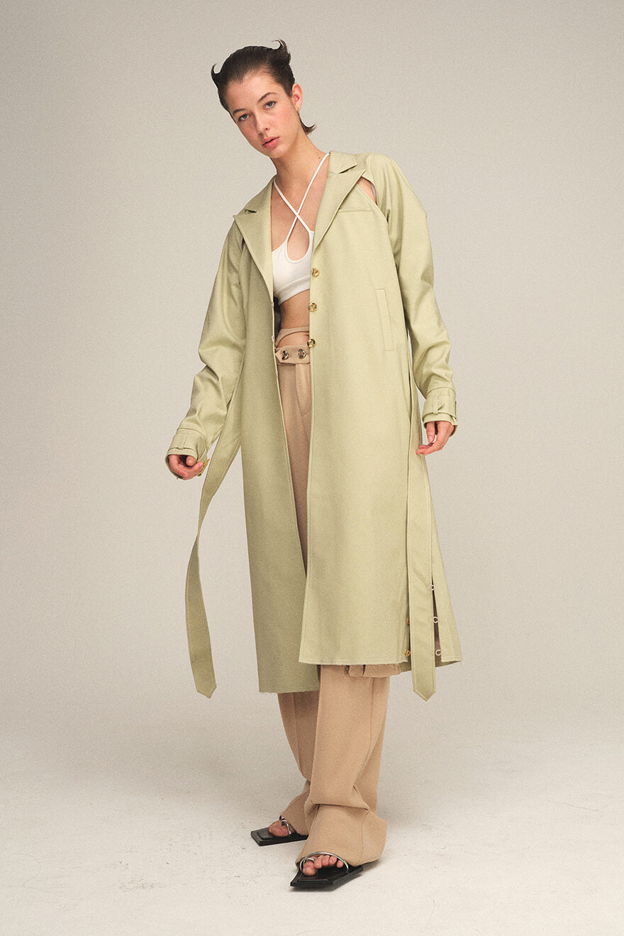 Layered-Back Trench Coat – HAN WEN STUDIO